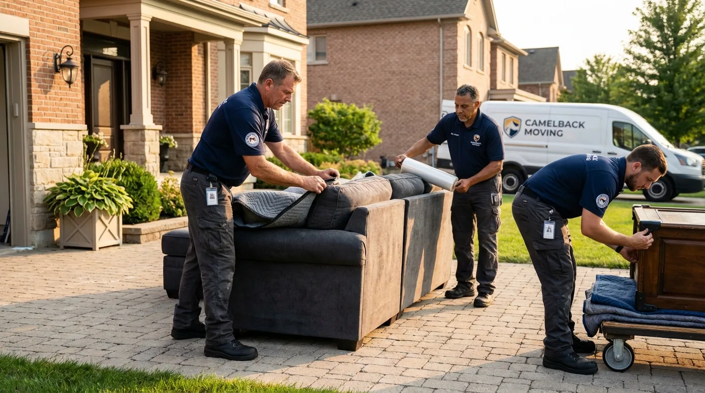 Large estate moving crew wrapping furniture in Nokesville, VA